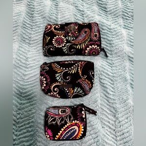 Vera Bradley Bandana Swirl Black Paisley Three Piece Accessory Set​